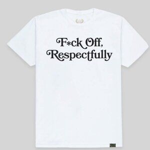 NEW! RESPECTFULLY - WHITE/BLACK TEE - MULTIPLE SIZES